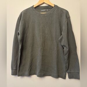 Abercrombie & Fitch Soft A&F Green Waffle Thermal Long Sleeve Med Cozy Comfy